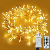 LITYBY 15m 120 LED Warm White Fairy Lights – Waterproof Plug-In String Lights with 8 Lighting Modes, Remote Control & Timer for Indoor & Outdoor Christmas Decorations
