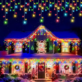 20M 480 LED Multicolour Christmas Icicle Lights Outdoor – 8 Modes, Timer & IP44 Waterproof for Roofs, Gutters, Porches & Gardens - TURN YOUR HOME INTO A CHRISTMAS GLOW