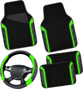 Leather Steering Wheel Cover and Waterproof Car Floor Mats