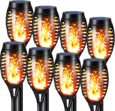 NEXVIN 8 Pack Solar Flickering Dancing Flame Lights Waterproof Solar Torch Lights for Outdoor Garden Patio Pathway Yard Driveway Halloween Decorative