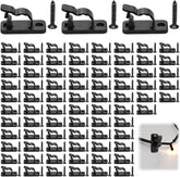 ACnuov 80 Pack Outdoor String Light Clips with Screws – Black Nylon Cable Hooks with Stainless Steel Screws for Garden, Patio, Fence, Balcony & Christmas Decorations