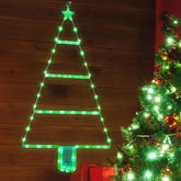 Moxled Battery Christmas Lights – 2ft Green LED Ladder Tree Lights with Timer