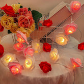 Rose Flower LED String Lights, 9.8ft Battery Operated Fairy Garland for Romantic Home & Event Décor