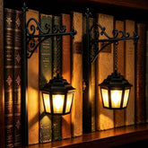 2 Pcs Library Bookshelf Lantern – Vintage Bookshelf Lamp with Warm White LED, Cordless Battery Powered Book Nook Light for Bedroom, Library & Study Room