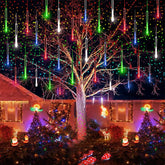 Kwaiffeo Multicoloured Meteor Shower Christmas Lights 240 LED 10 Tubes Waterproof