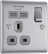 Fast Charging Single Switched Socket with Dual USB Ports
