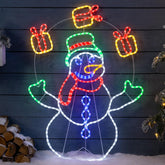 Christow Animated Juggling Snowman Rope Light – 200 Multicolour LEDs – UK