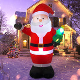8FT Inflatable Santa Claus Christmas Decoration with LED Light - Red
