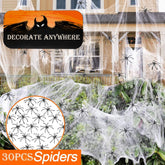 60g Halloween Spider Web Decorations with 30 Fake Spiders – Stretchable Cobwebs for Indoor & Outdoor Halloween Party Decorations