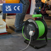 4 Socket 25m Cable Reel Extension Lead with Thermal Cut Out Green