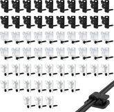 60 Pack Screw-In Cable Clips for Outdoor String Lights – Black, White & Clear Plastic Wire Holders for Gardens, Patios & Fences – Keep Every Light in Its Place