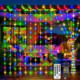 300 LED Christmas Curtain Lights 3m x 3m Multicolour - Waterproof Plug-In Fairy Lights with Remote, Timer & 8 Modes for Indoor & Outdoor Decorations - Turn Any Space Into a Celebration