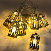 Ramadan Eid Mubarak String Lights – Battery Powered Moon Star Lantern LED Decorative Lights for Indoor & Outdoor Use