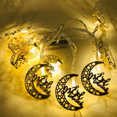 Ramadan Eid Mubarak String Lights – Battery Powered Moon Star Lantern LED Fairy Lights for Indoor & Outdoor Decoration