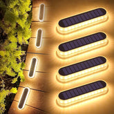 4 Pack Solar Powered Deck Lights - IP68 Waterproof LED Ground Lights with 700mAh Battery for Pathway Driveway