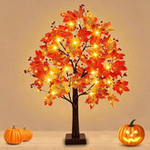 Maple Tree Autumn Lights with 74 LEDs, Autumn Tree 66 cm Autumn Decorations Autumn lights, Warm Light, Fall Decorations, USB & Battery Twig Tree with Lights, for Table Indoor Home Autumn Decorations