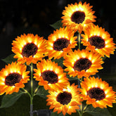 SHAREMI Solar Lights Outdoor Garden Ornaments, 3 Pack Solar Powered Waterproof Garden Light with 9 Artificial Sunflowers for Yard Pathway Lawn Decorations, Birthday Christmas Lights Gardening Gifts