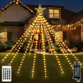 Christmas Tree Lights 340 LED Warm White Outdoor Fairy Lights with Star & Remote