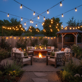 96FT outdoor LED festoon lights for patios and gardens