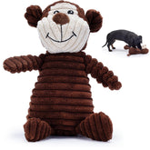Brown Monkey Plush Dog Toy with Squeaker