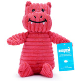 Pink Hippo Dragon Plush Dog Toy with Squeaker