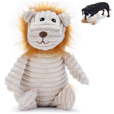 Brown Lion Plush Dog Toy with Squeaker