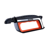 Black and orange knife sharpener with 'SHARPAL' branding on a white background