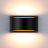 Black up and down LED wall light