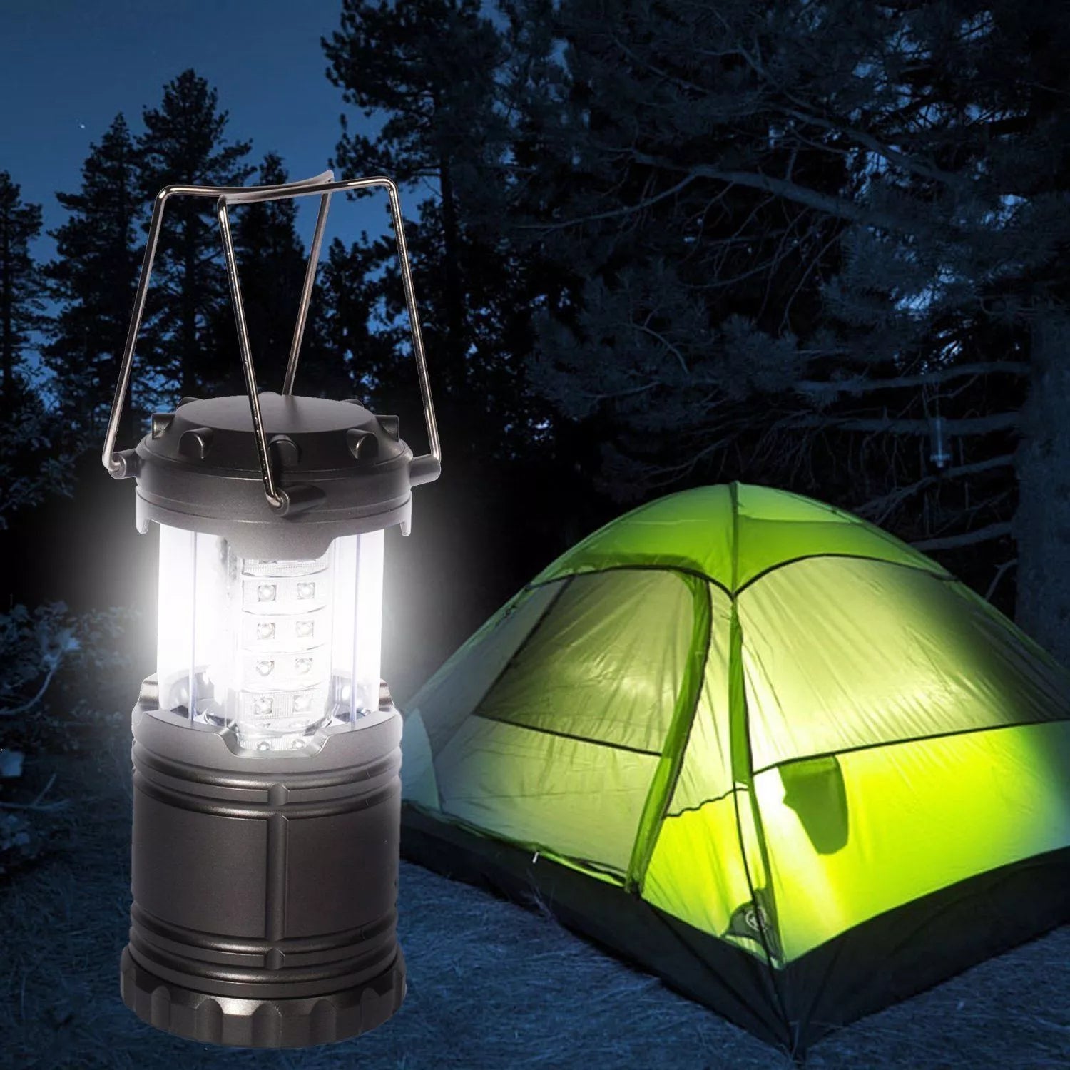 30 LED camping lantern torch upright view