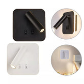 Sleek modern LED wall spotlight mounted on a wall, adjusted at an angle