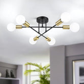 Modern chandelier semi-flush mount ceiling light in a contemporary living room