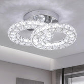 Ceiling light fixture with crystal design in a modern interior setting