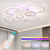 Ceiling light fixture with remote control and color-changing options
