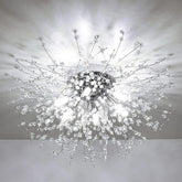 Chandelier with crystal-like design on a ceiling