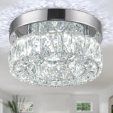 Chandelier with crystal design on a ceiling