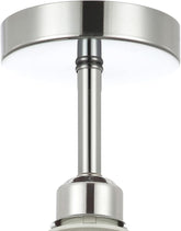 Chrome ceiling light fixture on a white background