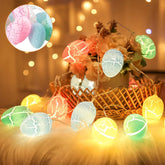 Easter egg LED fairy string lights with 10 colourful eggs, battery operated
