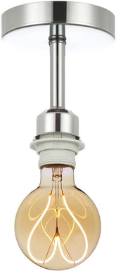 Edison-style light bulb with visible filaments on a white background