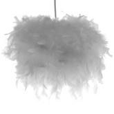 Feather lampshade 40cm white fluffy light shade