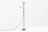 Floor lamp with reading light on a white background