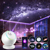 Galaxy Projector, 6 HD Films Star Projector Night Light Kids, Portable & Cordless Galaxy Light, 10 Lullabies & Bluetooth Northern Lights Mood Lighting, Planetarium Girf for Girl Women Decor