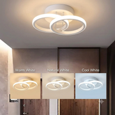 20W Dimmable Modern LED Ceiling Light Double Round LED Ceiling Light White 3 Light Colors Changeable Dual Ring Lamp