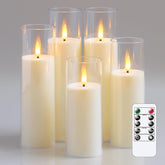 ivory acrylic flameless led pillar candles