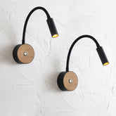 LED Reading Wall Lamp Wood and Black