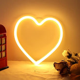Love Heart Neon Sign – LED Warm Yellow Heart Lamp, USB Powered Neon Night Light for Bedroom, Wall Decor, Wedding & Party Gifts