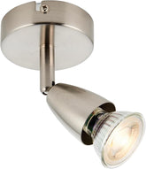 Metallic ceiling light fixture on a white background