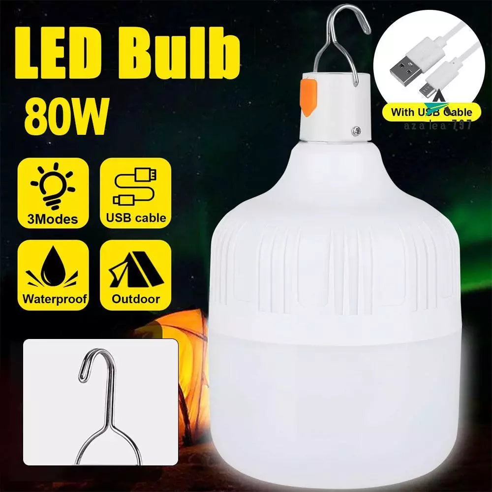 80W LED camping lantern light in forest