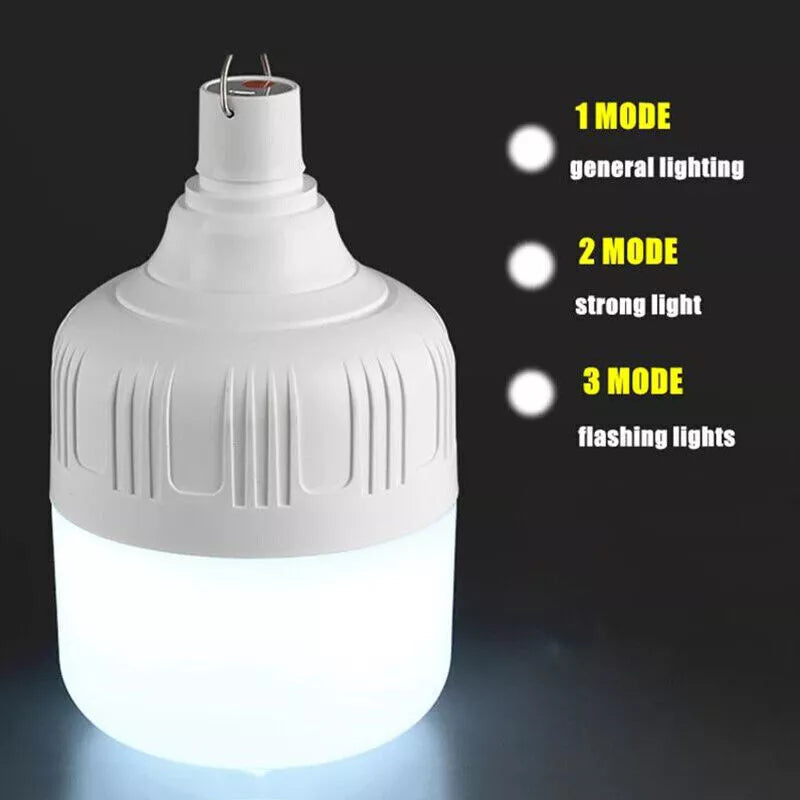 Portable camping lantern next to backpack