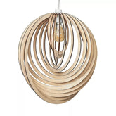 Modern droplet wooden spiral light shade