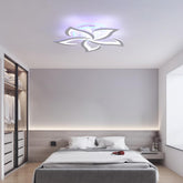 Modern bedroom with a ceiling light fixture